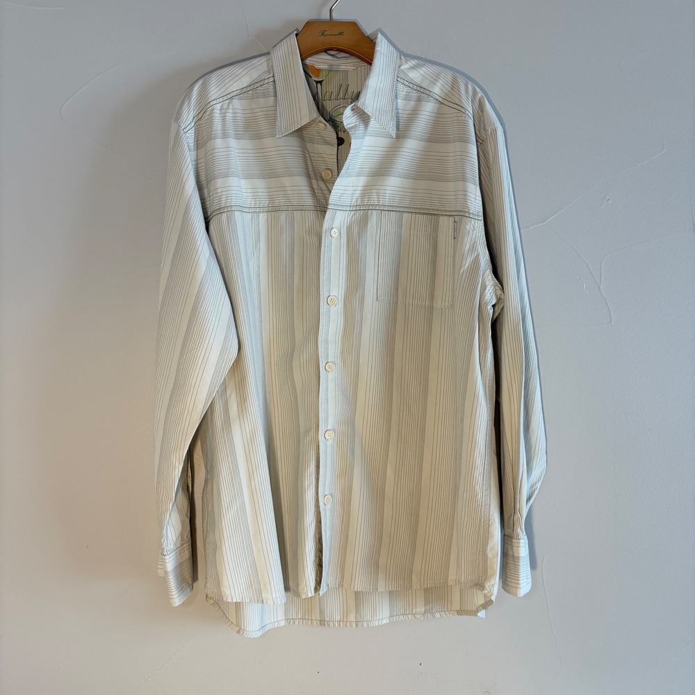 Tommy Bahama Tropical Drink Bar Lounge Button Up Long Sleeve Shirt Relax SZ L